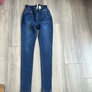 Fashion Nova High Rise Skinny Jeans - Dark Blue